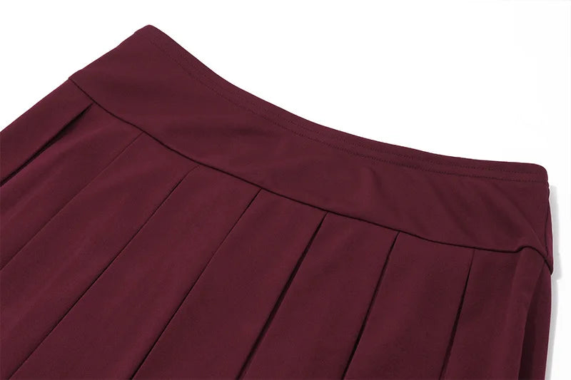 סט אלגנטי שני חלקים חצאית מיני ווסט כפתורים כתפיים חשופות - קולין