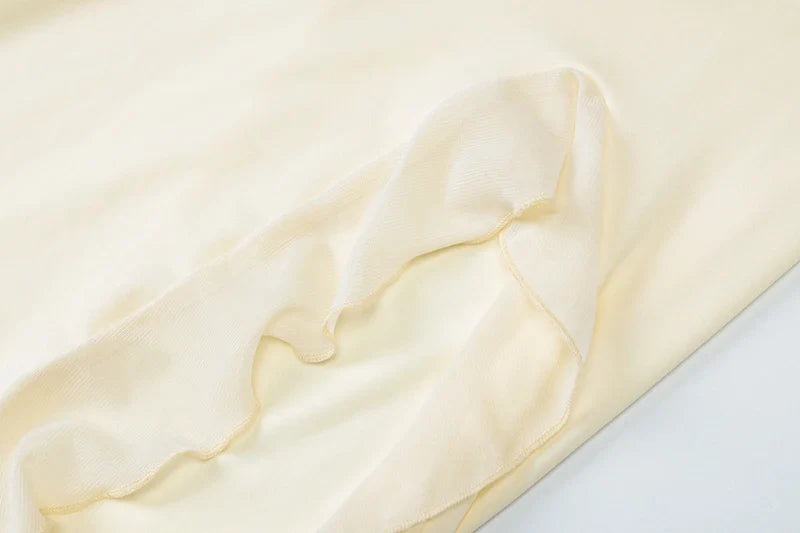 שמלת מקסי מלמלה בעיצוב שסע וקשירה בחזה - מונה