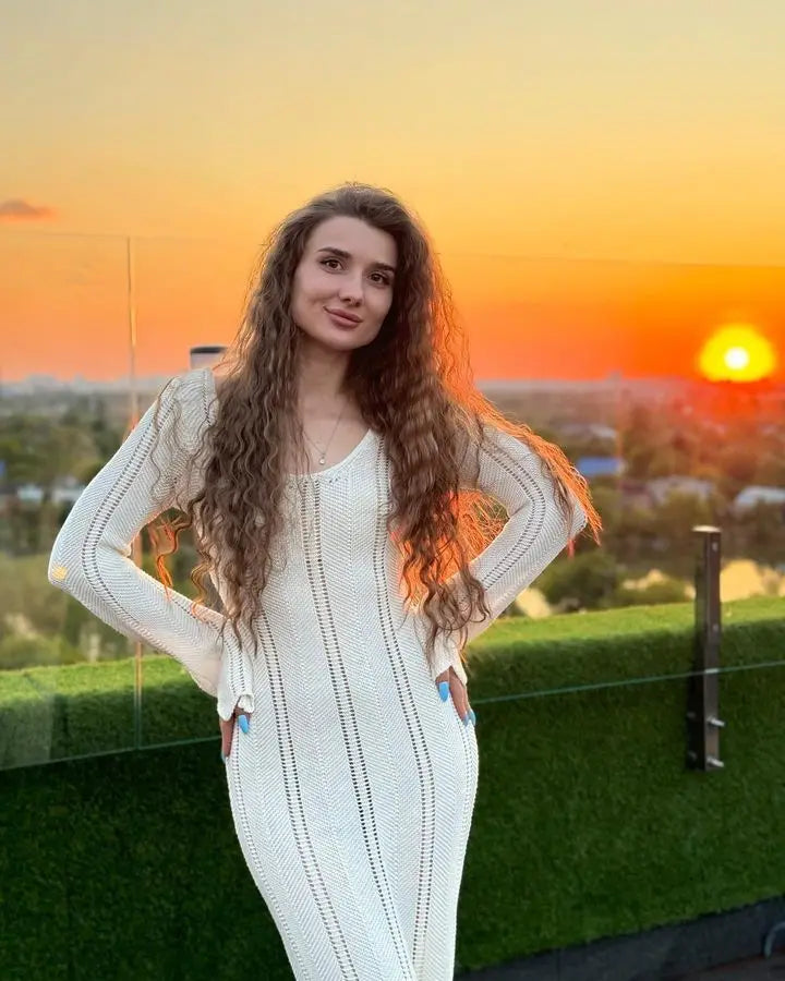 שמלת מקסי סרוגה גב פתוח - Sierra