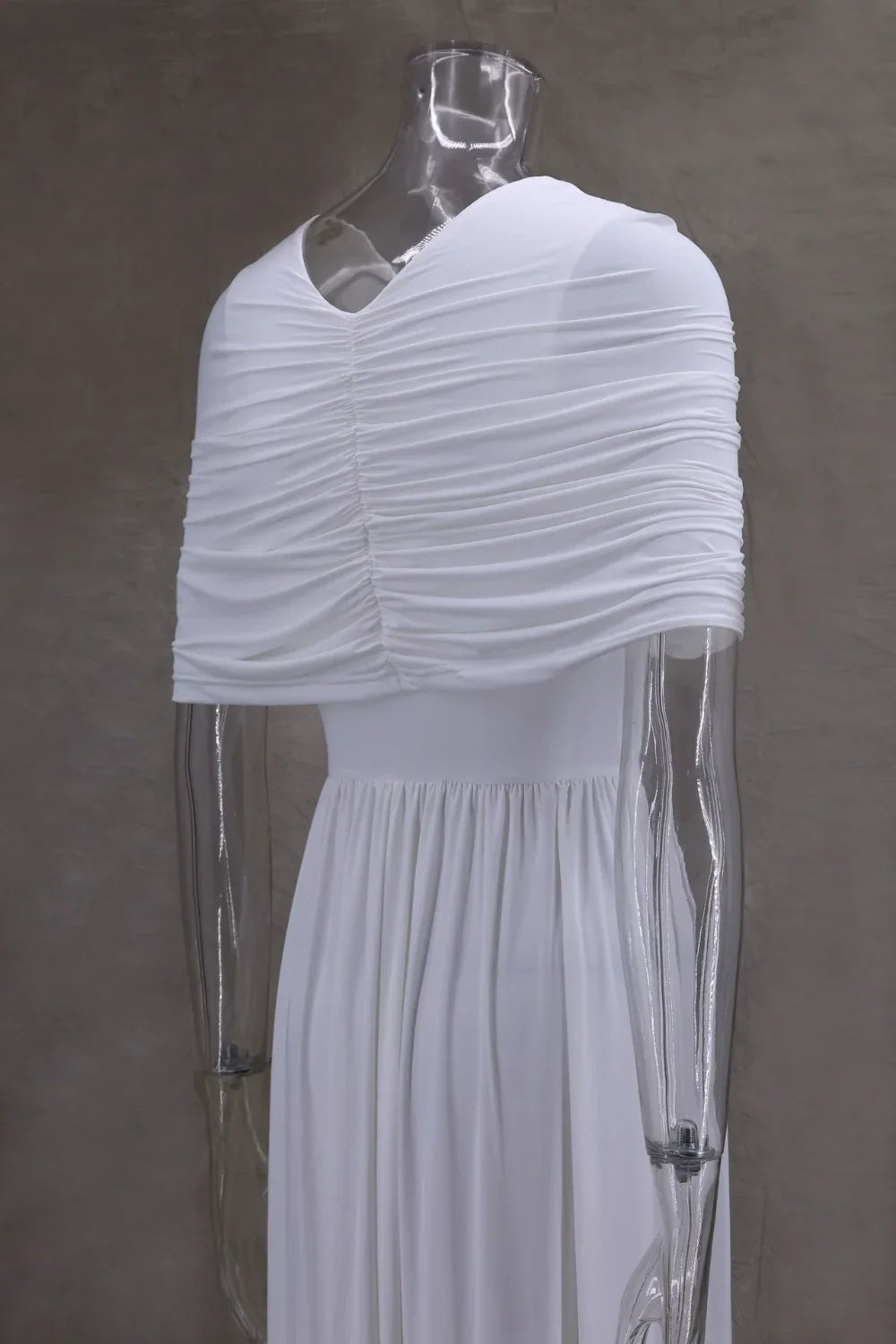 שמלת מקסי ערב אלגנטית בעיצוב כיווצים - מושקא