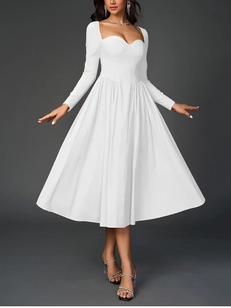 שמלת מידי בגזרת A בעיצוב כפרי - Giuliana