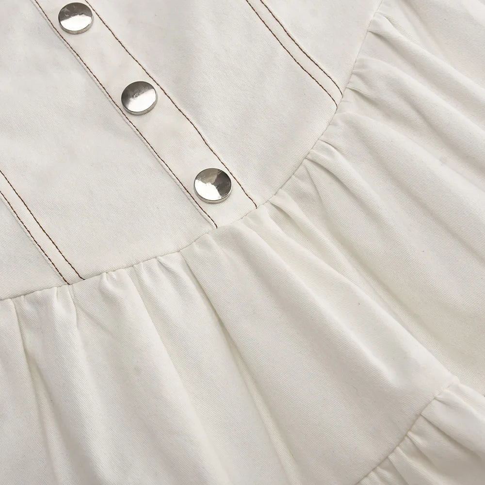 שמלת מיני סטרפלס מלמלה בד ג'ינס - שיראל