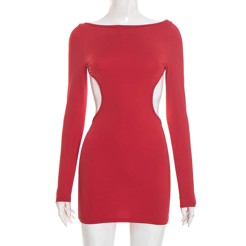 Open back mini dress with bow tie design - ORIN