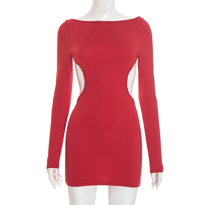 Open back mini dress with bow tie design - ORIN