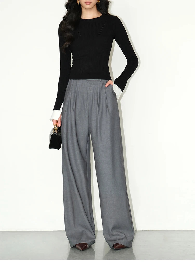 High-waisted tailored pants in a LOOSE design
