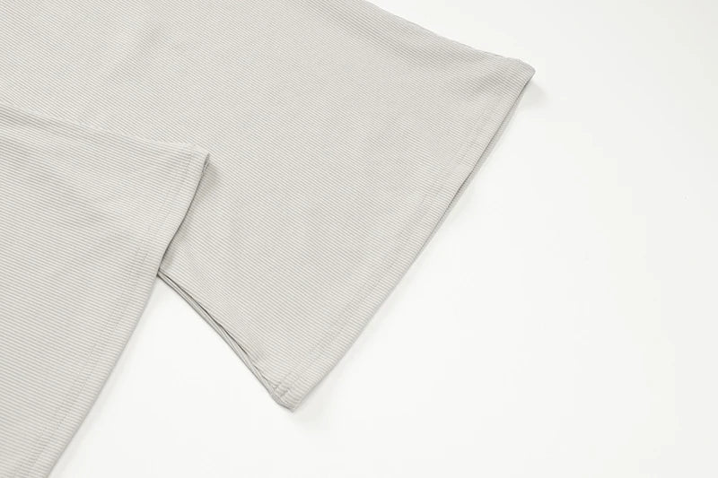 חליפת שני חלקים סרוגה חולצת כתפיים חשופות בגזרה אסימטרית ומכנסיים ארוכים - ROZIE