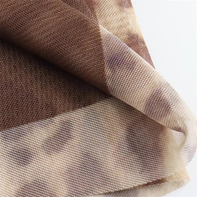 שמלת מקסי שיפון מנומרת אלגנטית גב פתוח - טירנה