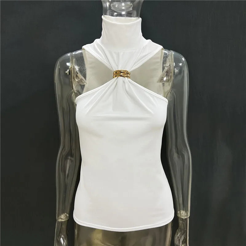Golf design tank top with buckle decoration - Moya 