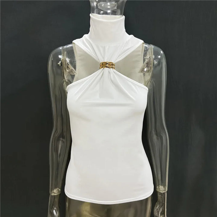 Golf design tank top with buckle decoration - Moya 