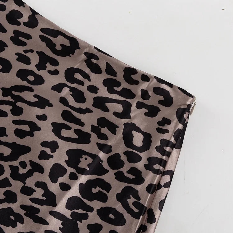 חצאית מקסי סאטן מנומרת - TAY