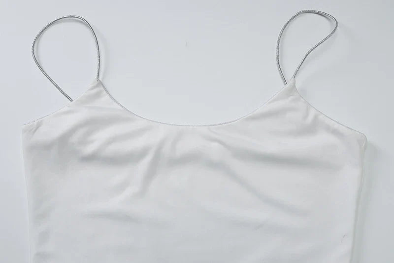 שמלת מקסי בד מטאלי מבריק מנצנץ בעיצוב כיווצים - אנדרסון