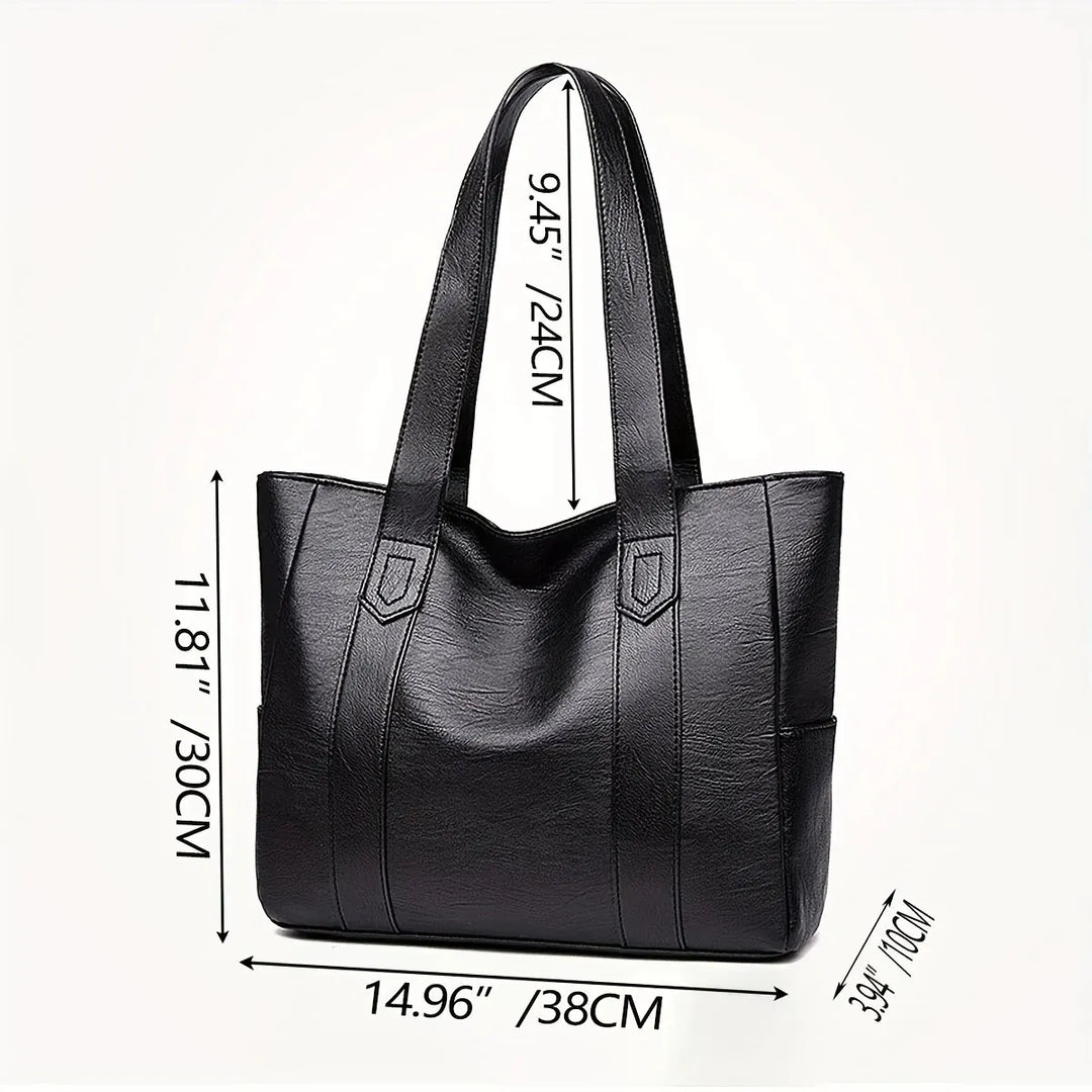 Large faux leather bag with classic design
