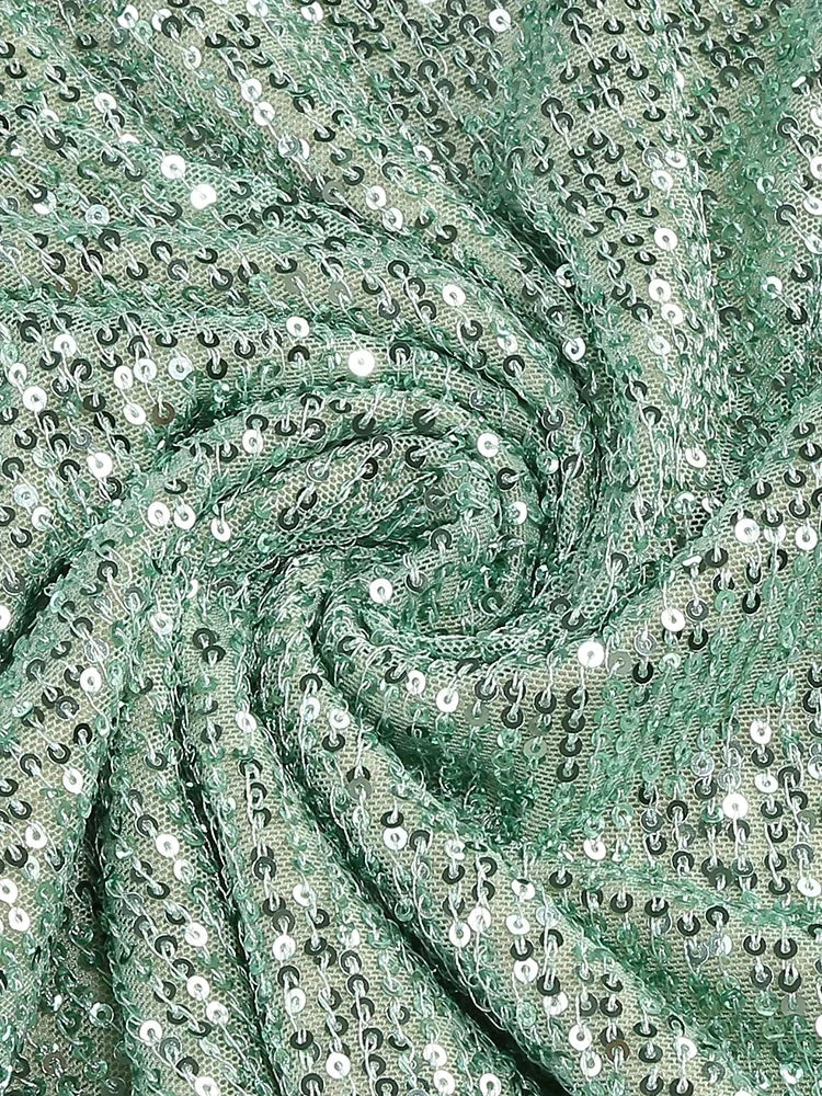 שמלת מקסי פייטים צמודה מחשוף עמוק - גרין