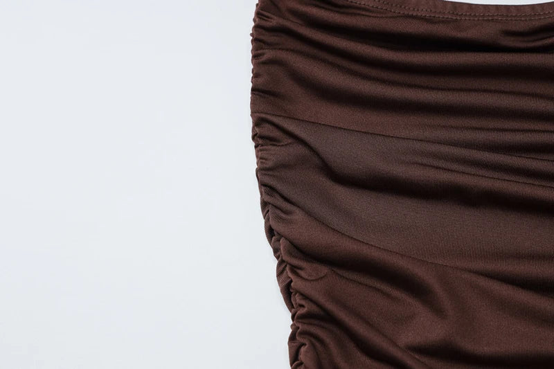 שמלת מקסי סטרפלס בעיצוב אבזם - מויה