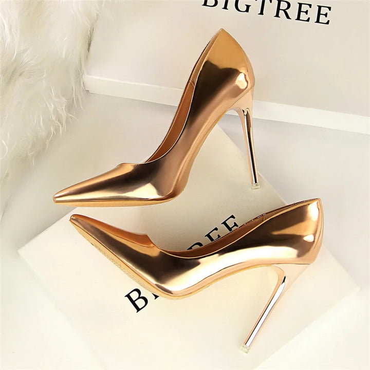 Shiny high heel shoes in various heights - Hailey