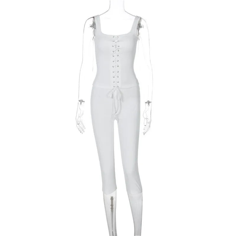 סט שני חלקים טופ קשירה וטייץ שלושת רבעי - נדיה