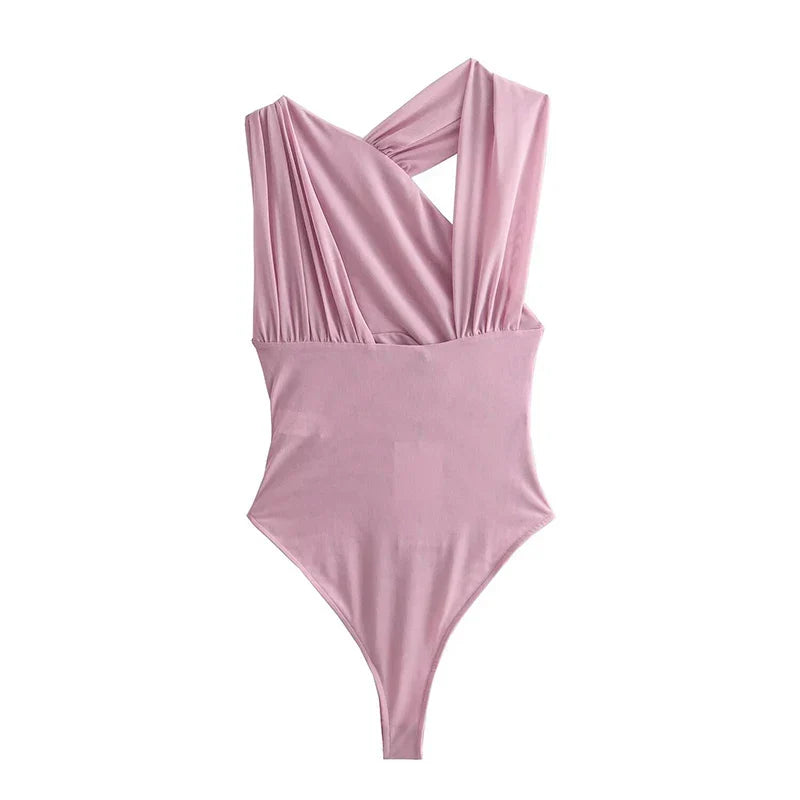 בגד גוף שיפון קרופ טופ בעיצוב מיוחד - מלאני