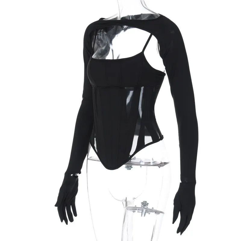 חולצת מחוך בעיצוב פתחים - קרולינה