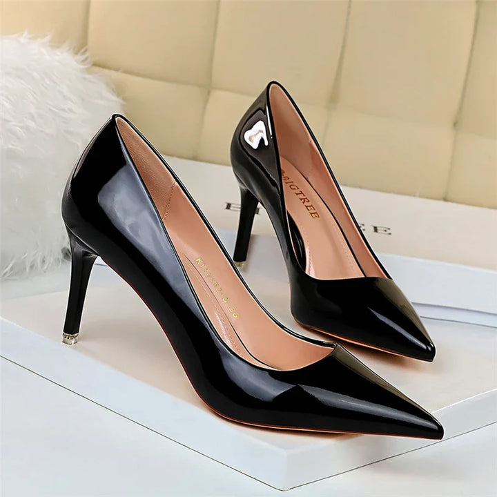 Shiny high heel shoes in various heights - Hailey