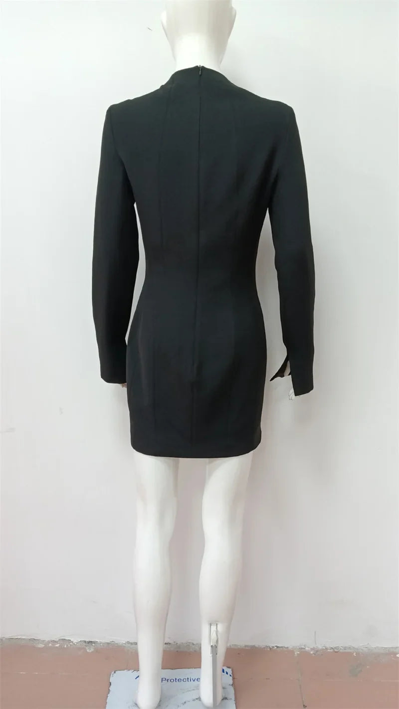 Tailored mini dress with openings and buckles - DANI