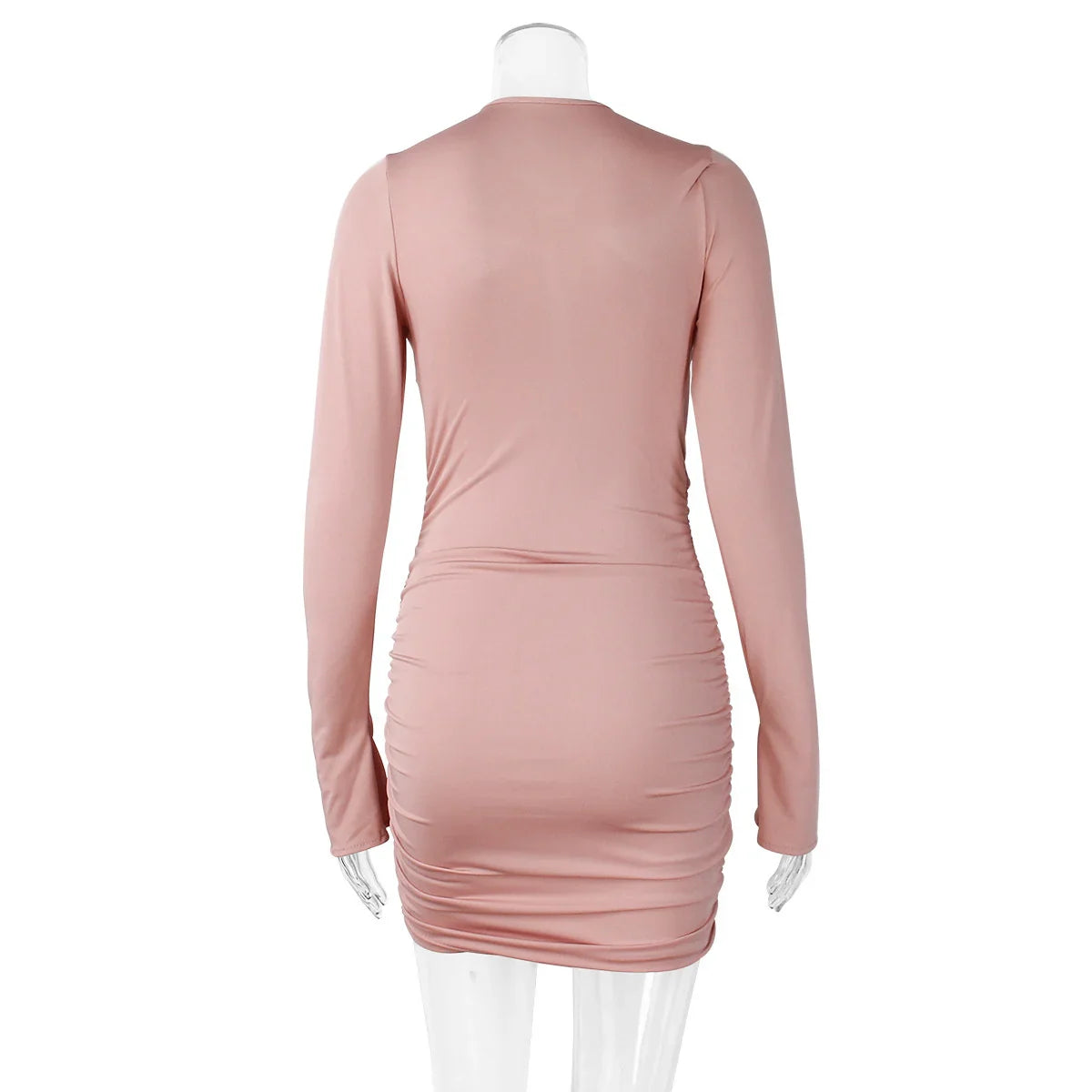 שמלת מיני כיווצים בגזרת מחוך בעיצוב קרוס ופתחים - PIA