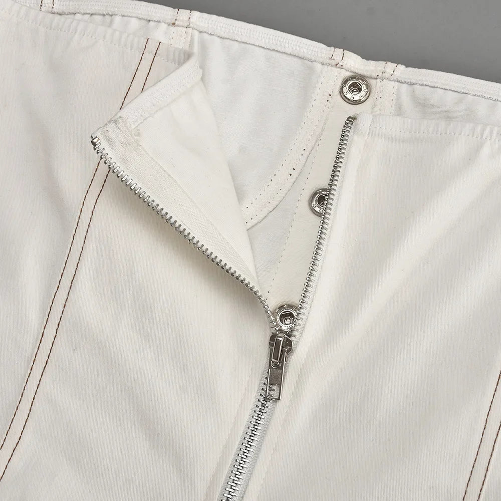 שמלת מיני סטרפלס מלמלה בד ג'ינס - שיראל