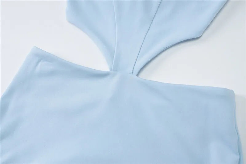 שמלת מקסי גב פתוח - תכלת