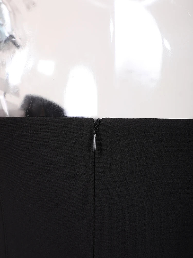 שמלת מיני/מידי סטרפלס בעיטור יהלומים - MELIKA