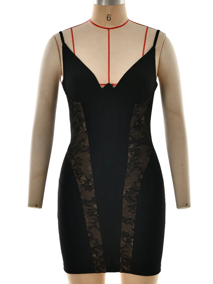 Mini dress with a lace design - Lana