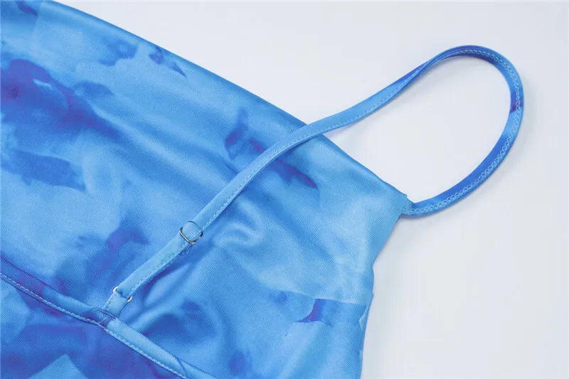 סט שני חלקים חצאית וטופ גופיה בהדפס טאי דאי - רוקסן