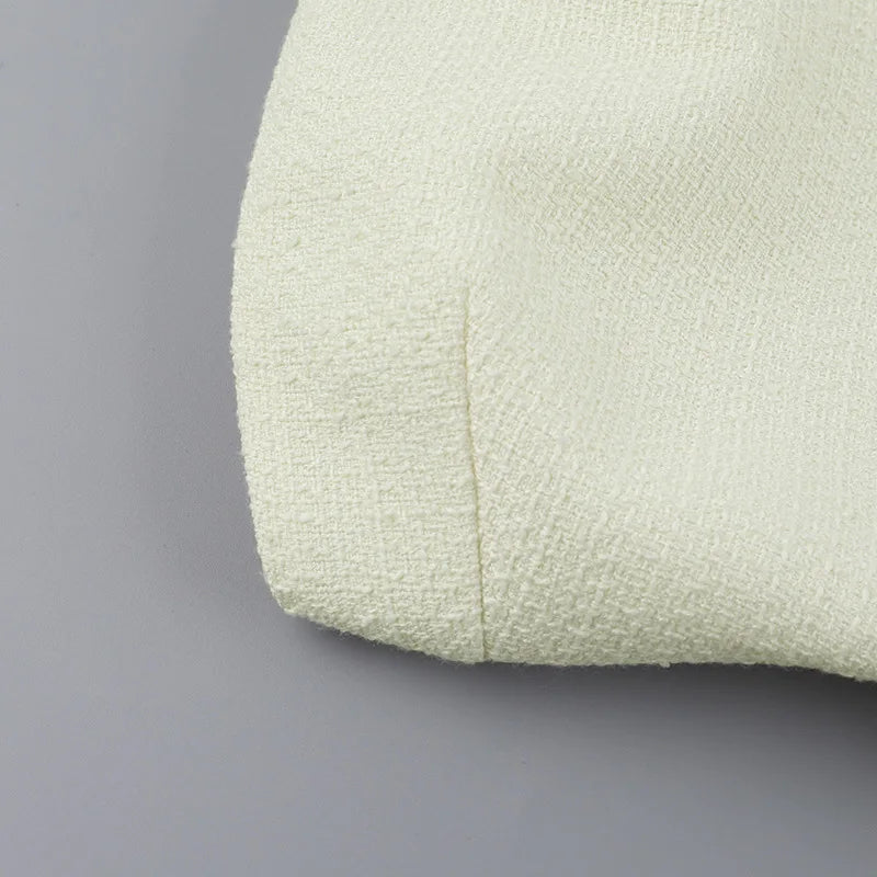 שמלת מיני סטרפלס בד ארוג + בלייזר קצר - ליאו