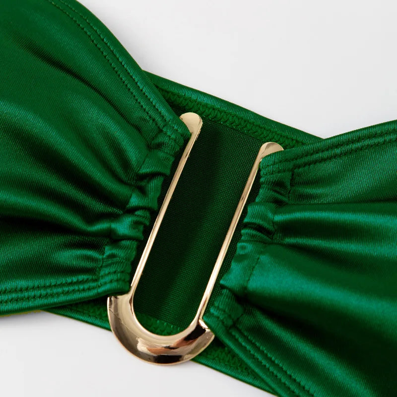 בגד ים סטרפלס גזרה גבוהה - ARIEL