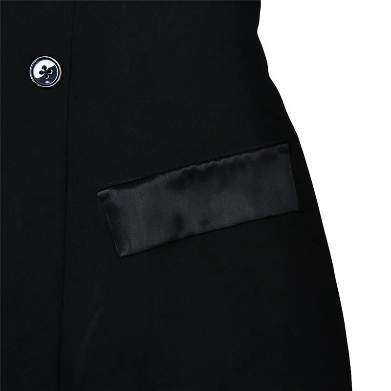 שמלת מיני סטרפלס בעיטור כפתורים ודמוי כיסים - בוני