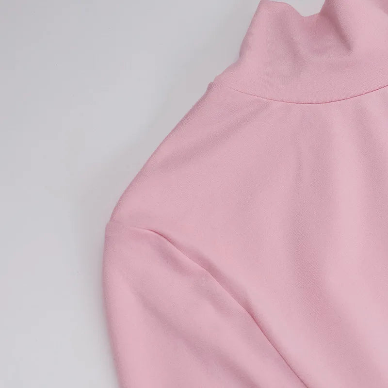 שמלת מקסי גולף בעיטור כיווצים - ורדית