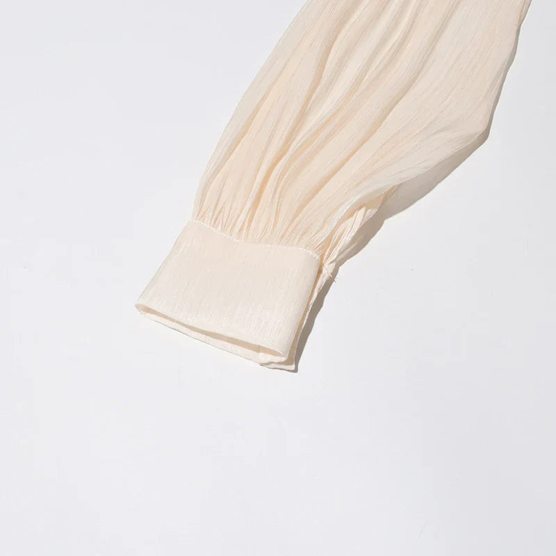 שמלת מיני כיווצים מלמלה בד שיפון מבריק - Lucille