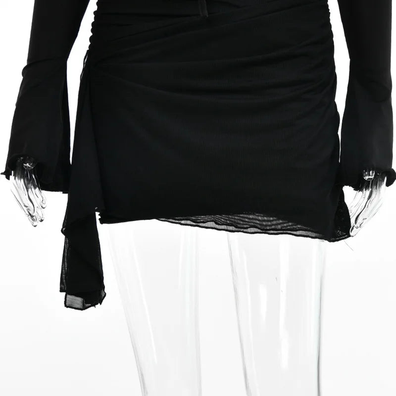 שמלת מיני בעיצוב מחוך וקשירה - KASIE