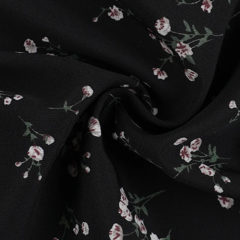 שמלת מיני מלמלה פרחונית שרוולים נפוחים סטייל כפרי - היידי