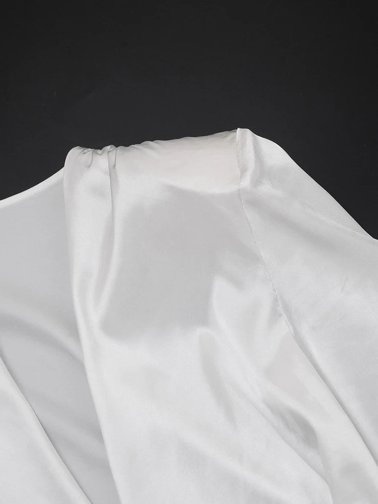 Pleated satin mini dress - Roxana