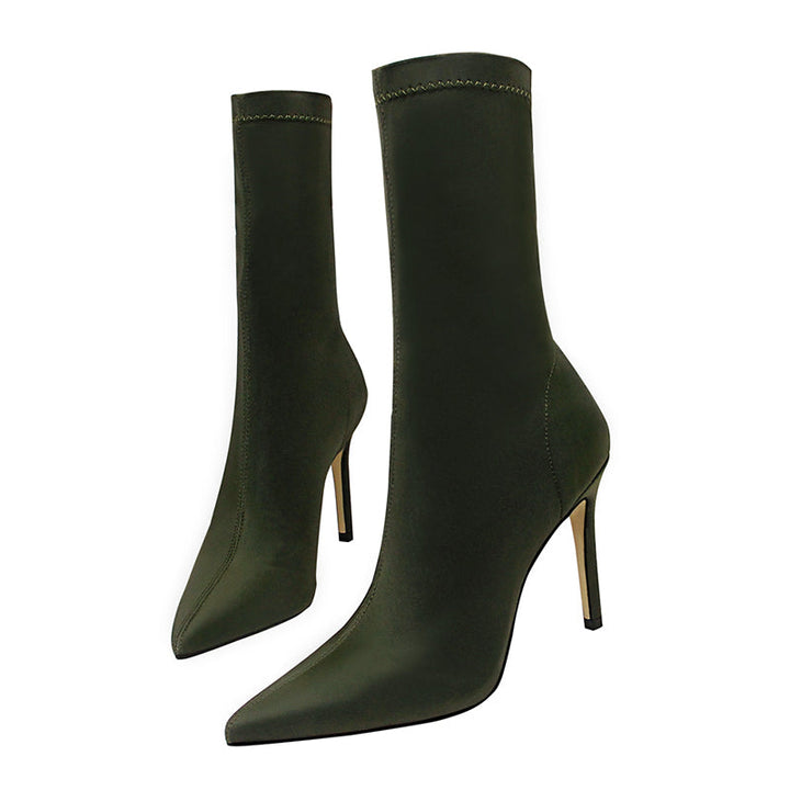 Silk Pointed Heel Boots - Chloé