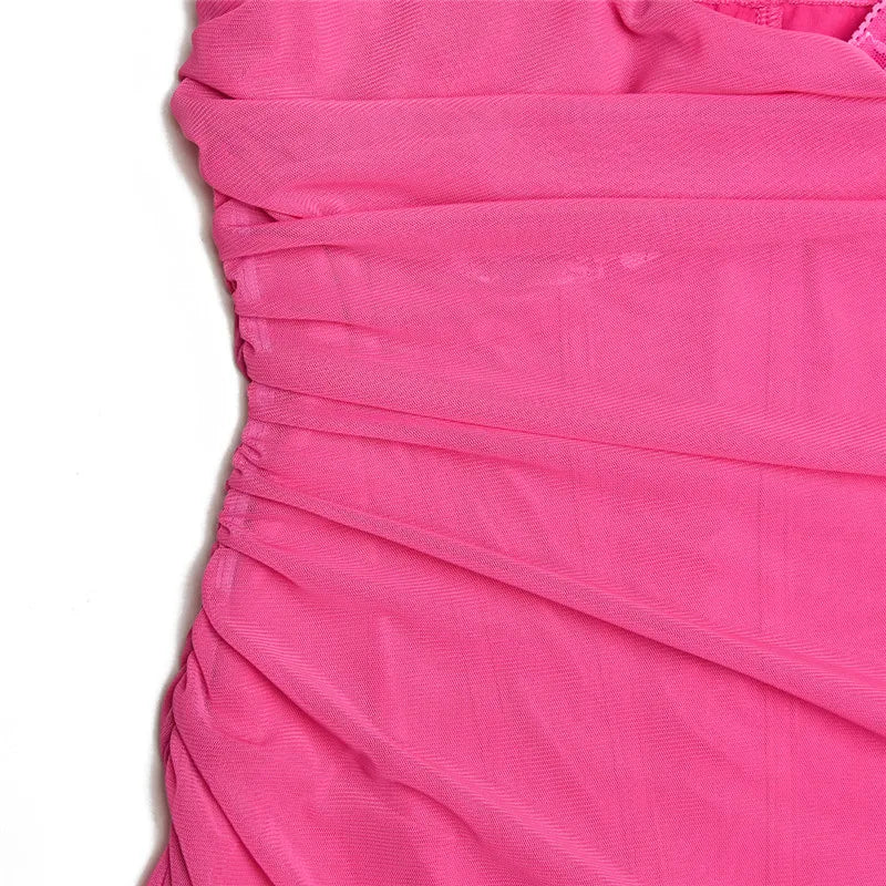 שמלת מקסי שיפון צמודה בעיטור תחרה - רוזליה