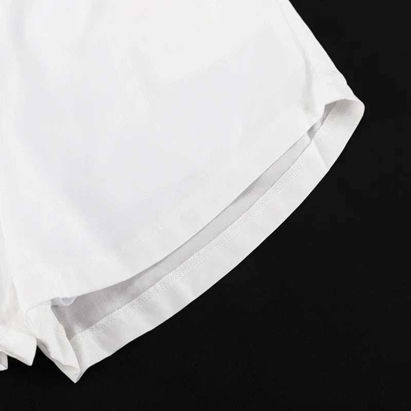 סט שני חלקים טופ קשירות וכנסיים קצרים - REBEKA