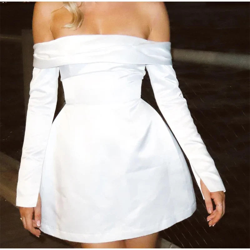 שמלת מיני בגזרת A כתפיים חשופות - מירנדה