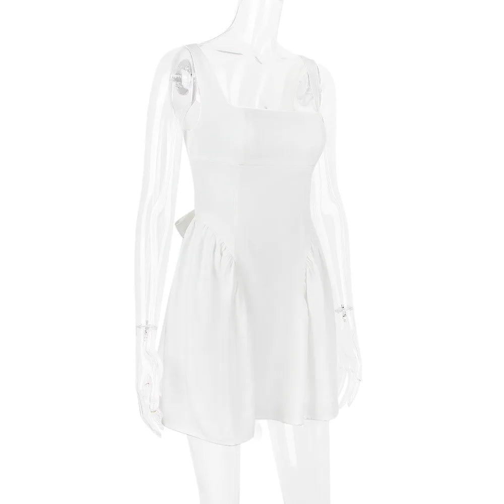 שמלת מיני בגזרת A קשירת פפיון מאחורה - לינדה