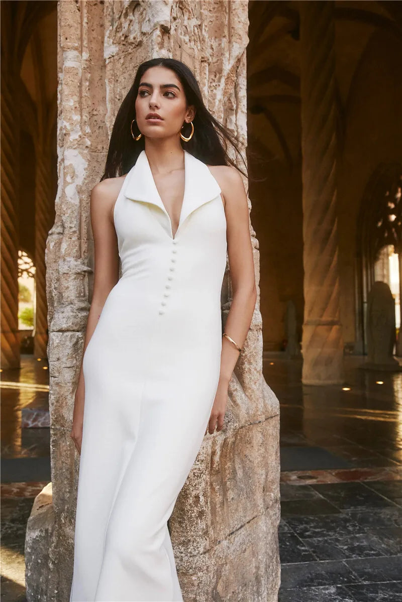 שמלת מידי מחויטת בעיטור כפתורים - VALERY