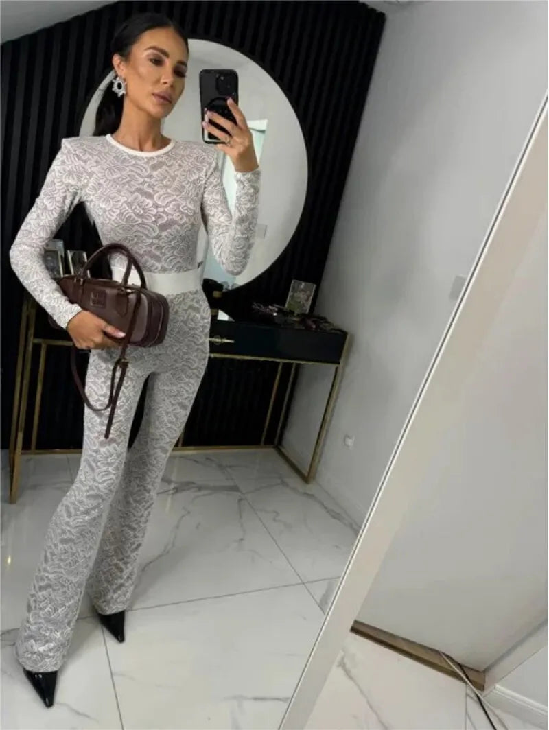 אוברול תחרה עם תחתית (לא שקוף) - אריקה