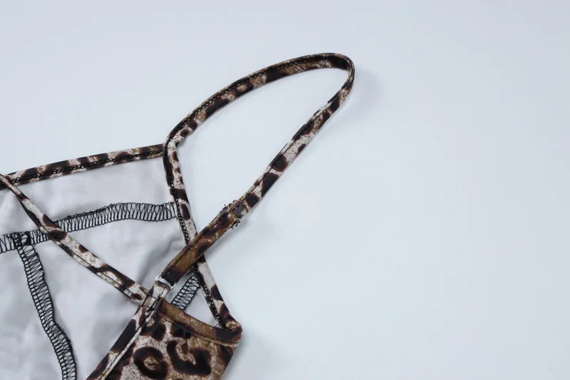 בגד גוף גופייה הדפס מנומר - טיי