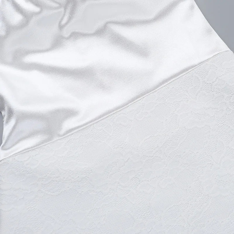 שמלת מיני סטרפלס בעיטור תחרה - מריאן