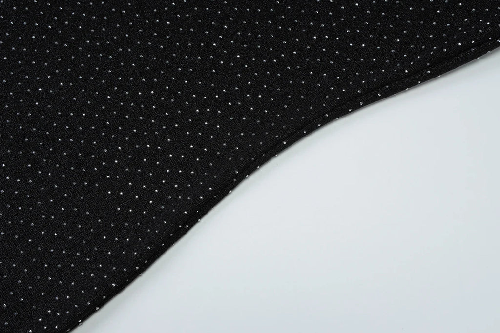 שמלת מקסי סטרפלס נצנצים בעיטור זרקונים מנצנצים - HOLLY