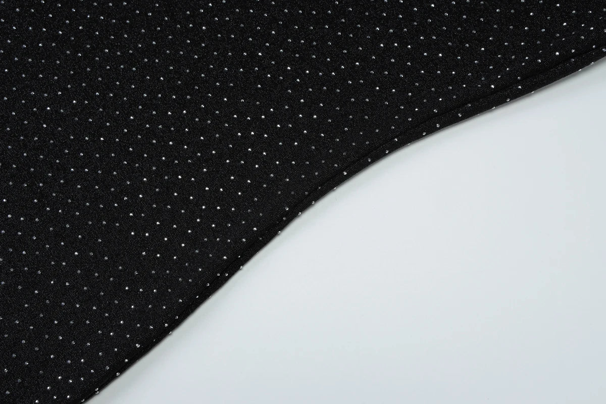 שמלת מקסי סטרפלס נצנצים בעיטור זרקונים מנצנצים - HOLLY