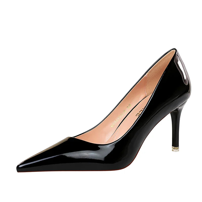 Shiny high heel shoes in various heights - Hailey